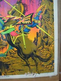Vintage Black Light Poster Flying Dragon 1970's Inv#G7181
