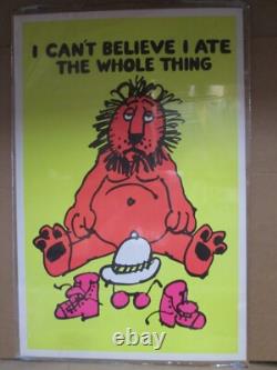 Vintage Black Light Poster I can't believe I Ate The Whole Thing 1970s Inv#G7478