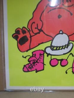 Vintage Black Light Poster I can't believe I Ate The Whole Thing 1970s Inv#G7478