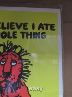 Vintage Black Light Poster I can't believe I Ate The Whole Thing 1970s Inv#G7519