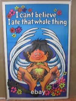 Vintage Black Light Poster I can't believe I Ate The Whole Thing 1972 Inv#G2162