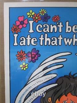 Vintage Black Light Poster I can't believe I Ate The Whole Thing 1972 Inv#G2162