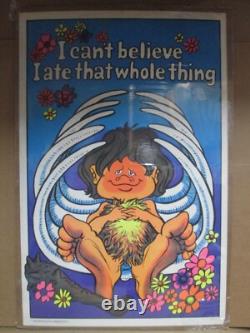 Vintage Black Light Poster I can't believe I Ate The Whole Thing 1972 Inv#G7553
