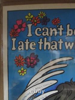 Vintage Black Light Poster I can't believe I Ate The Whole Thing 1972 Inv#G7553