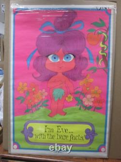 Vintage Black Light Poster I'm Eve. With the bare Facts! Peace 1970 nv#473