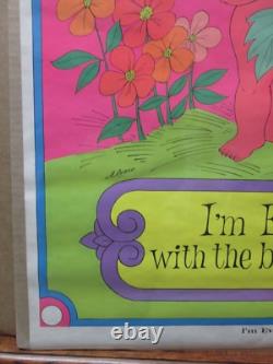 Vintage Black Light Poster I'm Eve. With the bare Facts! Peace 1970 nv#473
