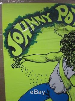 Vintage Black Light Poster Johnny Pot seed Parody 1969 Inv#423