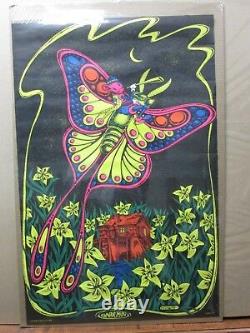 Vintage Black Light Poster LUNAR MOTH 1971 Inv#G2516