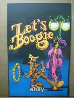 Vintage Black Light Poster Let's Boogie 1970 Inv#G6061