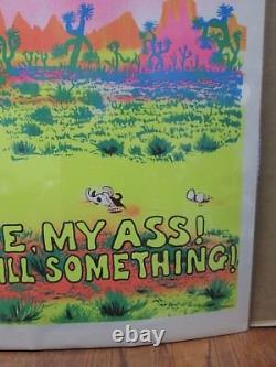 Vintage Black Light Poster Patience, my ass! Let's Kill something! 1971 Inv#1112