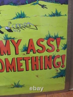 Vintage Black Light Poster Patience, my ass! Let's Kill something! 1971 Inv#G308