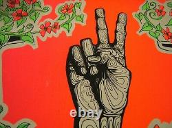 Vintage Black Light Poster Peace Matt Boulton Platt Co 1970s