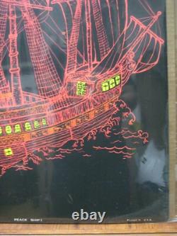 Vintage Black Light Poster Peace ship I 1971 Inv#G6565