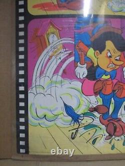 Vintage Black Light Poster Pinocchio parody 1972 (Damaged) Inv#G7552