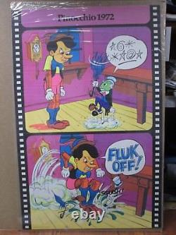 Vintage Black Light Poster Pinocchio parody 1972 Inv#G1129