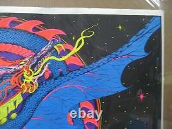 Vintage Black Light Poster Psychedelic 1971Magic Dragon In#G6950