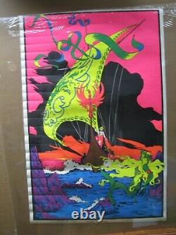 Vintage Black Light Poster Psychedelic 1971 the Viking In#G6951