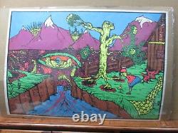 Vintage Black Light Poster Psychedelic world IF I WAS ALONE 1970 In#G1023