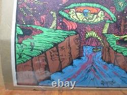 Vintage Black Light Poster Psychedelic world IF I WAS ALONE 1970 In#G1023