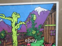 Vintage Black Light Poster Psychedelic world IF I WAS ALONE 1970 In#G7566