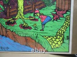 Vintage Black Light Poster Psychedelic world IF I WAS ALONE 1970 In#G7566