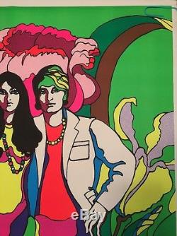 Vintage Black Light Poster Sonny & Cher Chereskin Dear Love Corp 1971 Man Woman