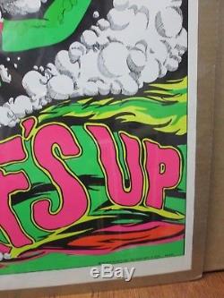 Vintage Black Light Poster Surf's Up surfing 1980 Inv#1225