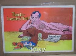 Vintage Black Light Poster Thanks I needed That! Nixon Watergate 1972 Inv#G7627