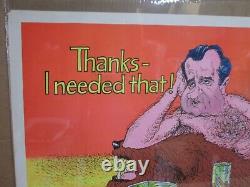 Vintage Black Light Poster Thanks I needed That! Nixon Watergate 1972 Inv#G7627