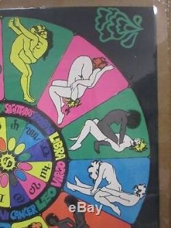 Vintage Black Light Poster Zodiac Different strokes differ folks 1971 Inv#G964