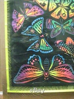 Vintage Black Light Poster butterfly LOVE 1970's Psychedelic Inv#G4760