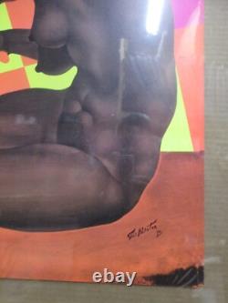 Vintage Black Light black is beautiful sister 1970's Inv#G7560