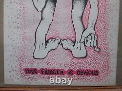 Vintage Black Light mini Poster 1970's Your problem is Obvious Inv#G869
