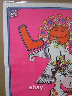 Vintage Black Light vintage Poster 1971 LOVE isa Splendid thing Inv#G2153
