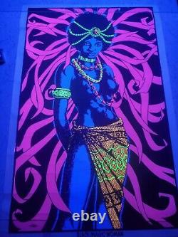 Vintage Black Magic Woman Ashe 1971 Original Blacklight Poster 23x35 Nude