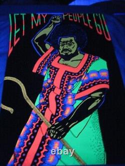 Vintage? Black Moses Let My People Go Black Light Poster 1973 No Others 4 Sale