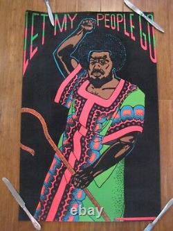 Vintage? Black Moses Let My People Go Black Light Poster 1973 No Others 4 Sale