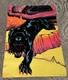 Vintage Black Panther Blacklight Poster 1973 Flocked Pro Arts Panther Cave 28x20