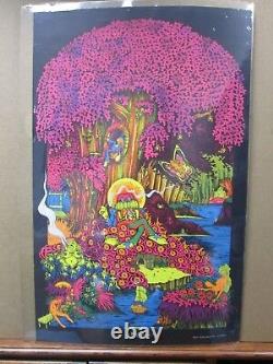 Vintage Black light Poster Magic Forest 1971 saladin G658 Not perfect