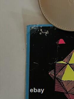 Vintage Black light Poster Psychedelic Escher Chameleons 1960s Silkscreen RARE