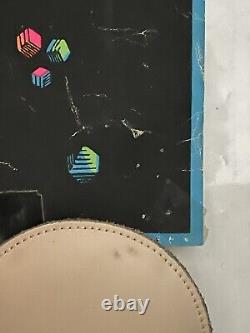 Vintage Black light Poster Psychedelic Escher Chameleons 1960s Silkscreen RARE