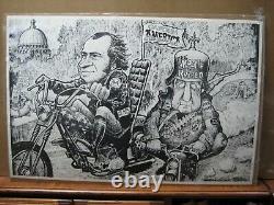 Vintage Black white Poster Nixon watergate easy rider Parody 1970's Inv#G7156