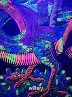 Vintage Blacklight Dragon Poster NOS Rare 1960's by MC Escher Silk Screen