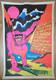 Vintage Blacklight Head Shop Poster 70s Caveman Prehistoric Usa Rare