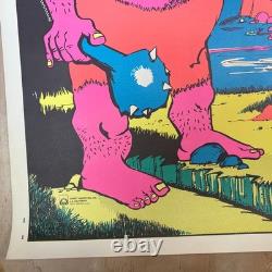 Vintage Blacklight Head Shop Poster 70s Caveman Prehistoric USA Rare