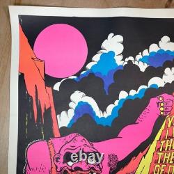 Vintage Blacklight Head Shop Poster 70s Caveman Prehistoric USA Rare