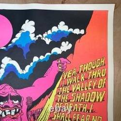 Vintage Blacklight Head Shop Poster 70s Caveman Prehistoric USA Rare