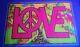 Vintage Blacklight Hippie Poster Rare Love Peace In The World 1970 Glespy Nos
