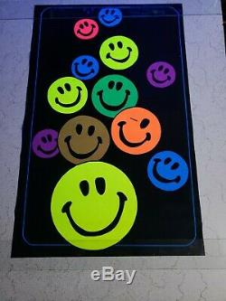 Vintage Blacklight Poster 1960s Rare Velvet Smiles Trippy Psychedelic NOS