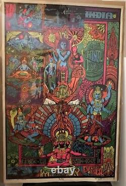 Vintage Blacklight Poster 1968 The Key Celestial Arts 23x35 Us Free Shipping